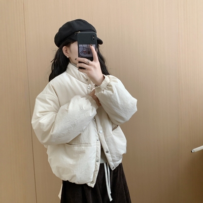 此外立领保暖加厚棉服女