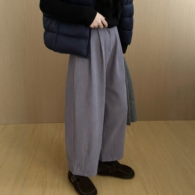 此外加厚加绒灯芯绒九分裤女