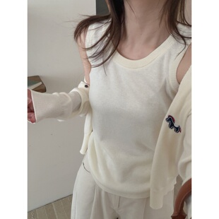 百搭修身 此外 新款 纯色针织背心女2026年春季 工字内搭高智风 无袖