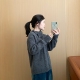 此外翻领侧扣设计感套头毛衣女2025冬季 学院风针织衫 新款 宽松韩版
