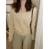 娃娃领软糯薄款 针织小开衫 女2026春季 此外 新款 小个子薄毛衣外套