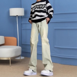裤 2026春秋男款 高街vibe风宽松直筒潮牌爆款 美式 子 复古高腰牛仔裤