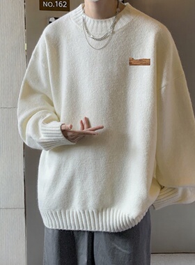 2026新款毛衣男春秋慵懒风国潮牌宽松圆领男女同款内搭打底针织衫