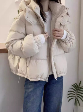 棉衣女秋冬短款2025韩版大码宽松棉服小个子连帽时尚保暖休闲外套