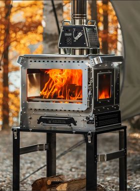 黑固大魔王25年新品大热值极寒露营家用柴火炉大帐篷高热值颗粒炉