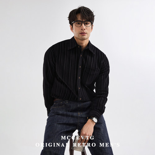 MCCEVTG美式咔叽重磅丝光棉衬衫