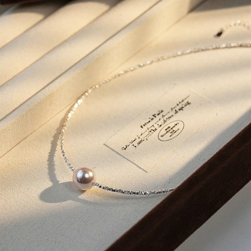 新潮款时尚法式复古碎银子珍珠锁骨链气质百搭日常通勤简约轻奢