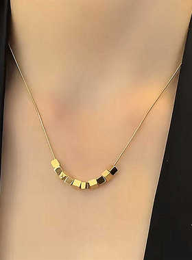 春夏季简约小众设计感金色锁骨链