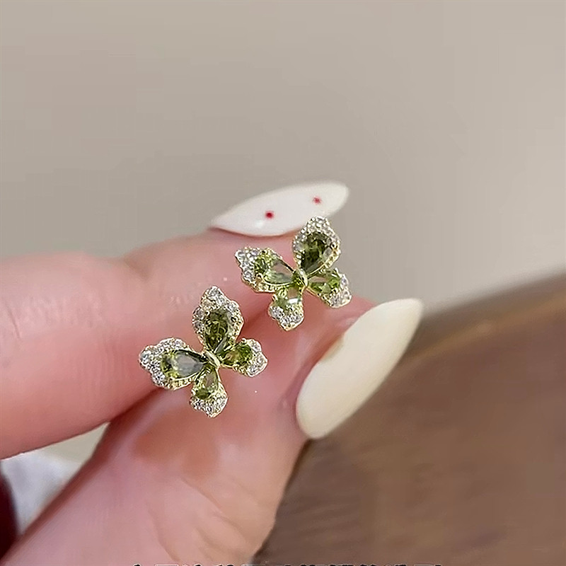 925银针清透小清新绿野仙踪蝴蝶锆石耳钉小众复古设计精致小巧女,饰品/流行首饰/时尚饰品新,耳环,淘宝优惠券,粉丝福利购,淘宝优惠卷