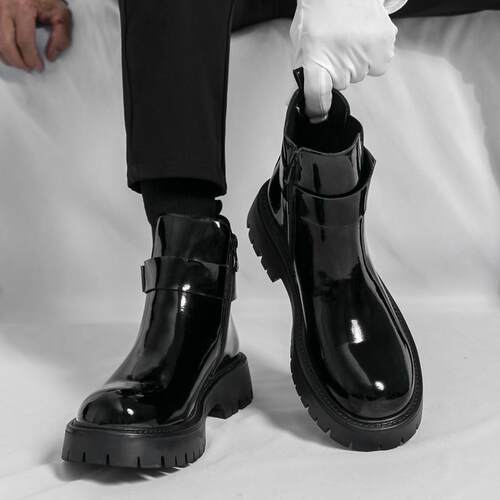 切尔西靴复古增高休闲皮鞋