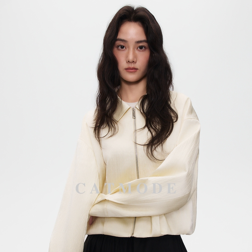 休闲简约百搭翻领短外套女