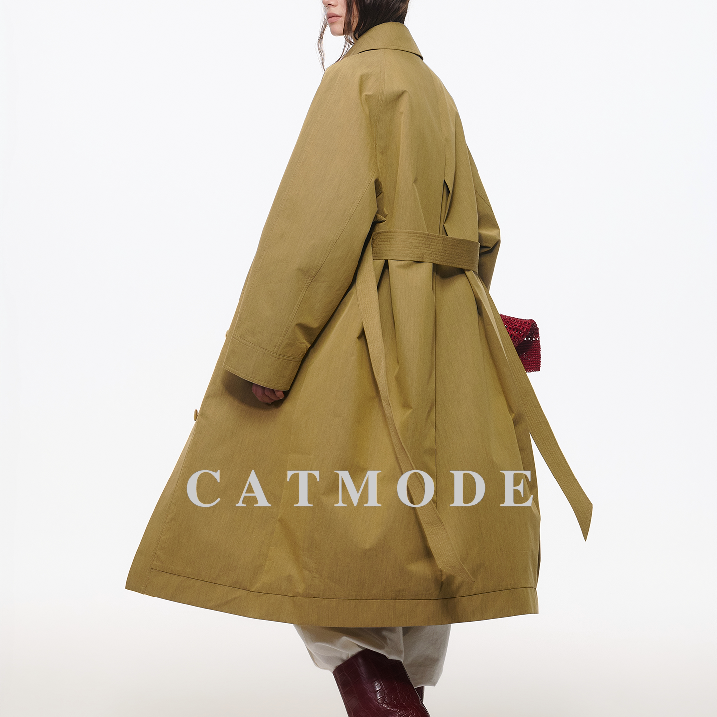 LION&CAT 26AW 智性穿搭翻领长款风衣女系带收腰显瘦气质外套