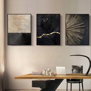 画现代商业办公室工装 画酒店大气轻奢挂画 会所样板间 饰画 客厅装