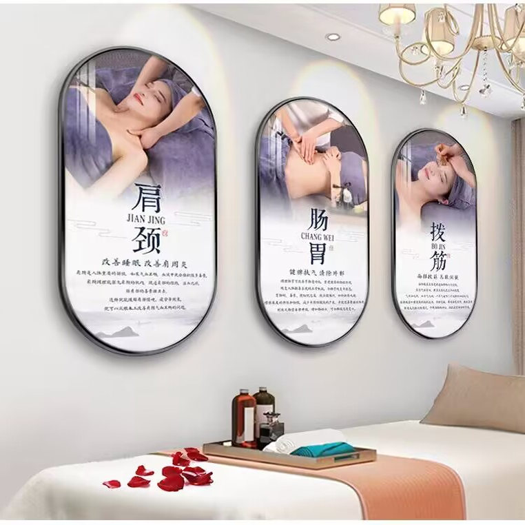 美容院装饰画SPA会所理疗背景画中医养生馆墙面壁画美容美体挂画