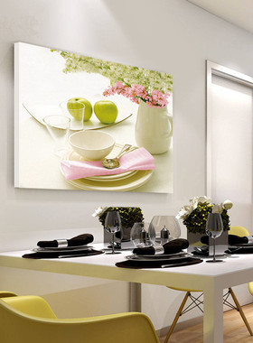 餐厅装饰画无框画现代简约单幅高档餐厅挂画温馨饭厅挂画客厅墙画