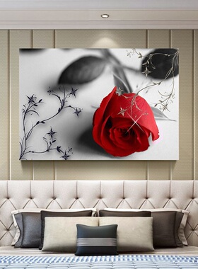 卧室床头装饰画现代简约客厅房间背景墙壁画酒店宾馆墙画单幅挂画