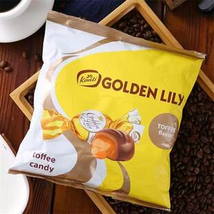 俄罗斯糖果康吉金百合炼乳味夹心糖网红原装进口散装巧克力太妃糖