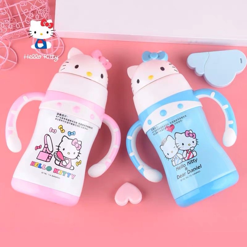 Hello Kitty Children straw Insulation cup Leak proof Stainless steel girl Water cup With love Handle baby baby Trainer Cupin the Diapers/Care/Feeding/Push lathe , Cups/Tableware/Grind/Attachment , Cups  category - from Buy2taobao.com to provide professional Taobao agent buy service
