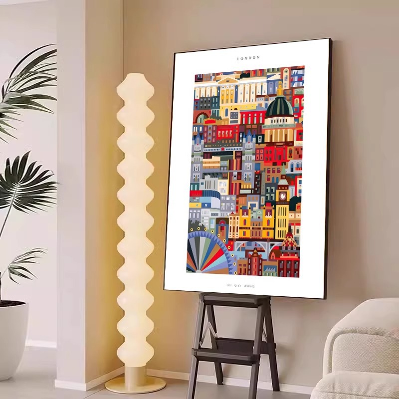 现代简约客厅沙发装饰画竖版落地画高端建筑卧室床头背景墙壁挂画