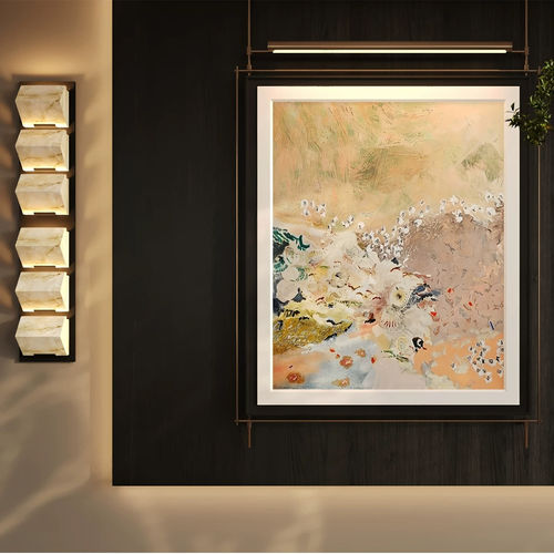 法式中古风轻奢抽象艺术挂画玄关宋氏美学复古别墅客厅餐厅装饰画