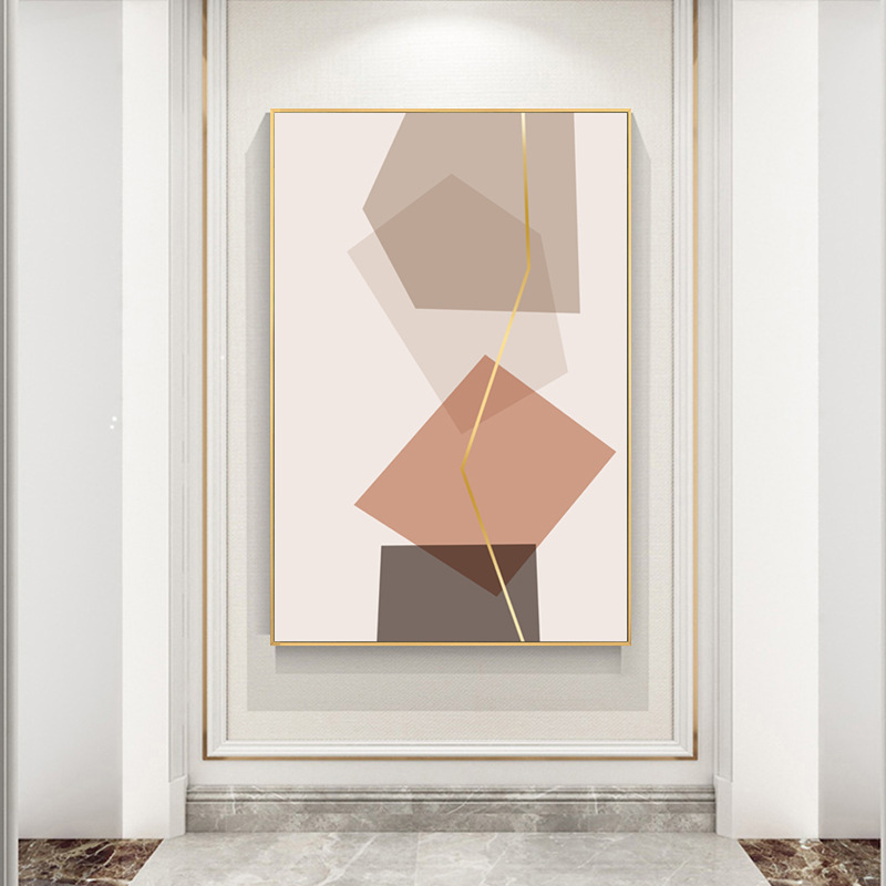 大幅装饰画抽象装饰画建筑玄关客厅落地挂画巨幅轻奢壁画大尺寸