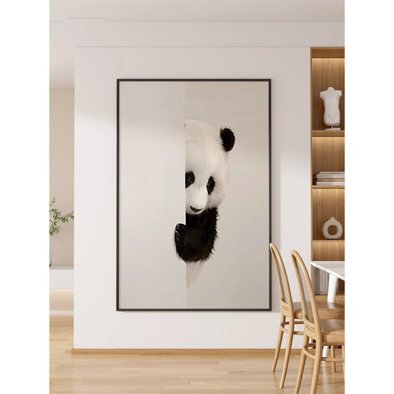 现代简约客厅沙发背景墙装饰画动物熊猫卧室床头餐厅玄关走廊壁画图片