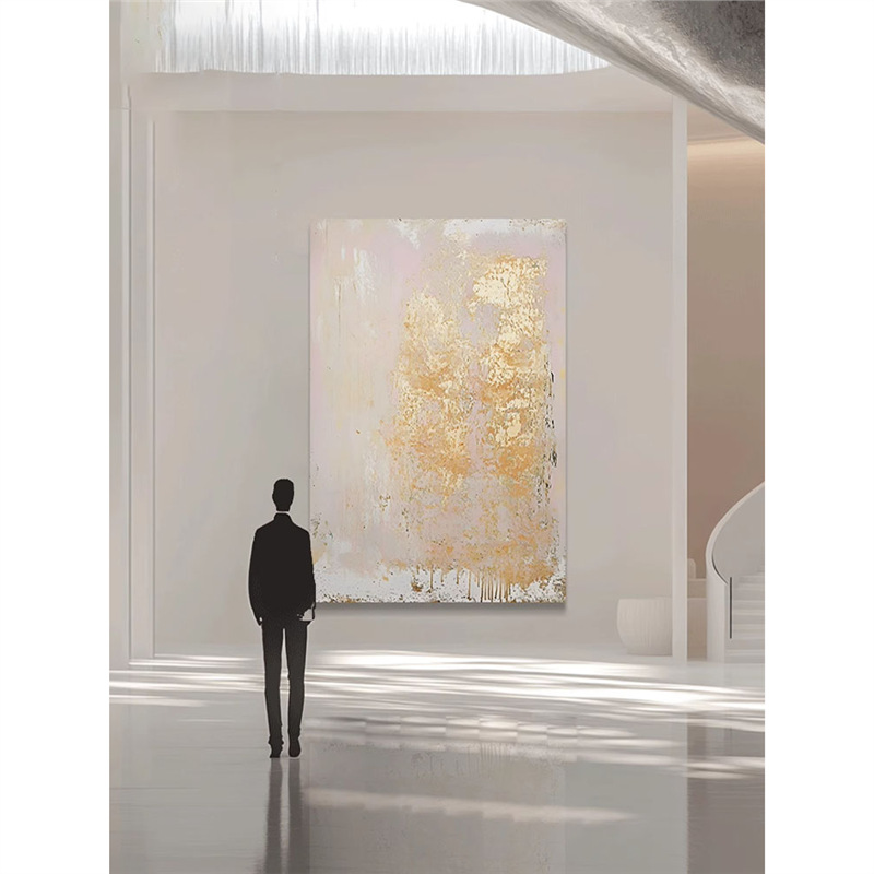 柔黄梦景 酒店软装轻奢壁挂画金箔样板间高端别墅大尺寸装饰画