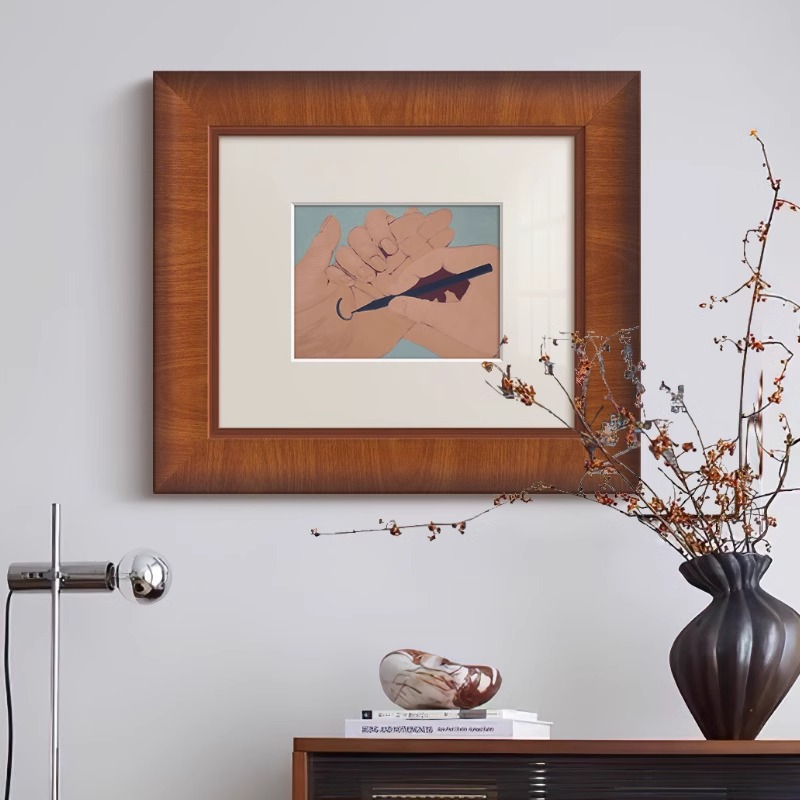 《备忘》法式小众艺术客厅中古风装饰画北欧复古卧室床头手势挂画