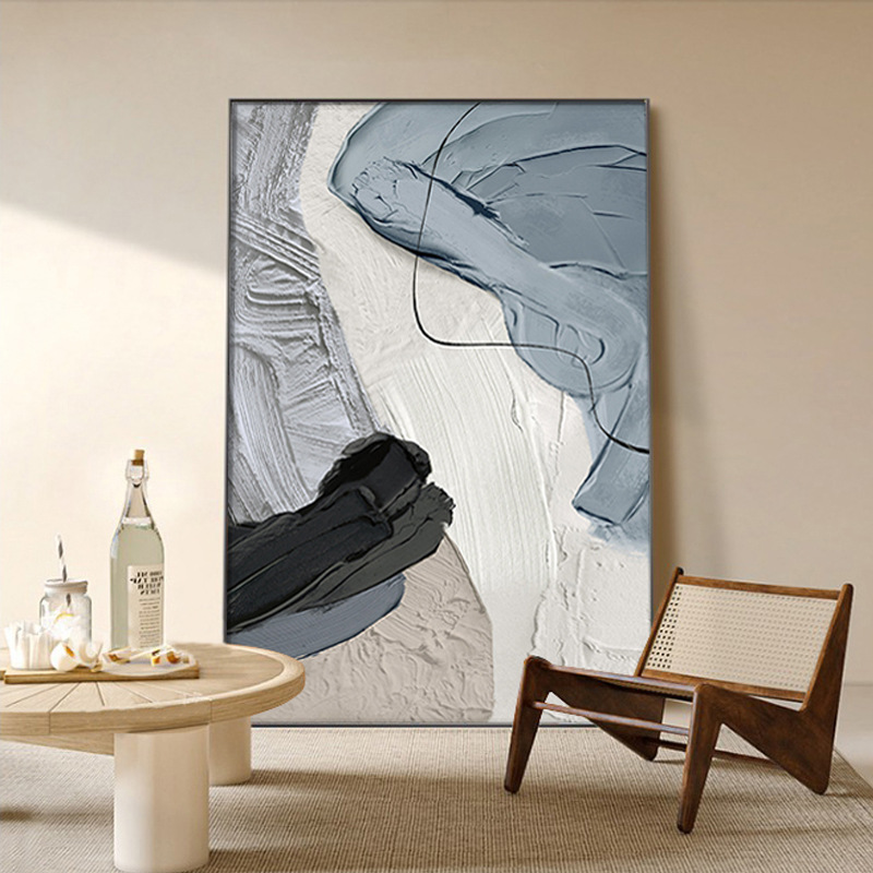 时域抽象客厅装饰画现代简约沙发背景墙挂画玄关艺术大幅落地壁画