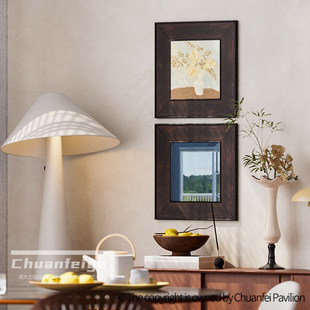 午后树影 简约现代风景装饰画方形组合壁画法式复古小众客厅挂画