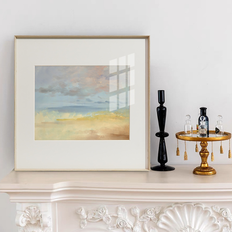 现代简约奶油风文艺轻奢风景正方形客厅装饰画温馨艺术高级感挂画