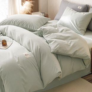 a级纯色纯棉四件套2026新款秋冬寝具床单被套三件套四件套