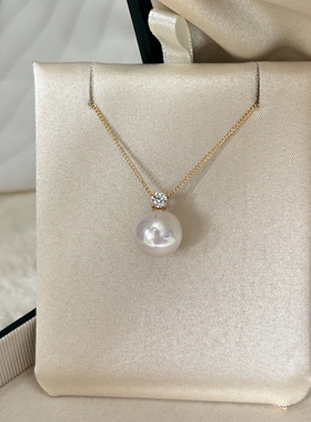 天然淡水爱迪生戴妃珍珠项链吊坠女单颗正品银链2025新款媲美澳白