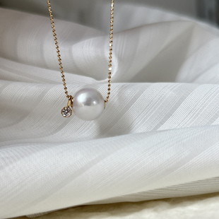 天然淡水爱迪生路路通珍珠项链吊坠单颗正品银链2025新款媲美澳白