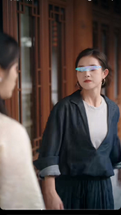 盛夏芬德拉郭宇欣白清枚同款亚麻棉牛仔套装假两件外套阔腿裤