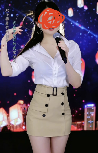 白色长袖 衬衣设计感纽扣半身包臀裙套装 修身 女韩版 衬衫 刘欢欢同款