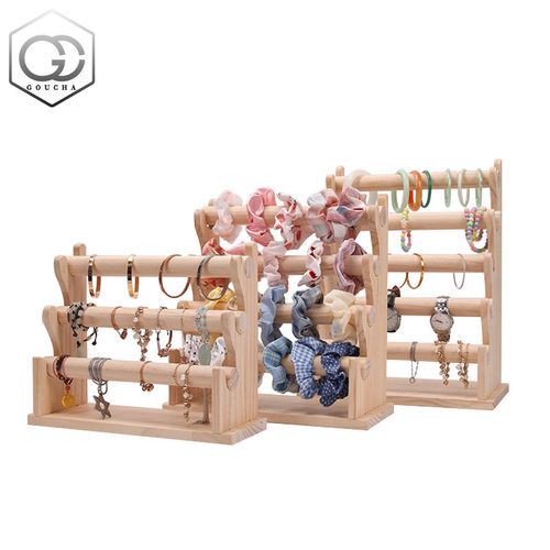 实木多层手链展示架饰品收纳勾叉