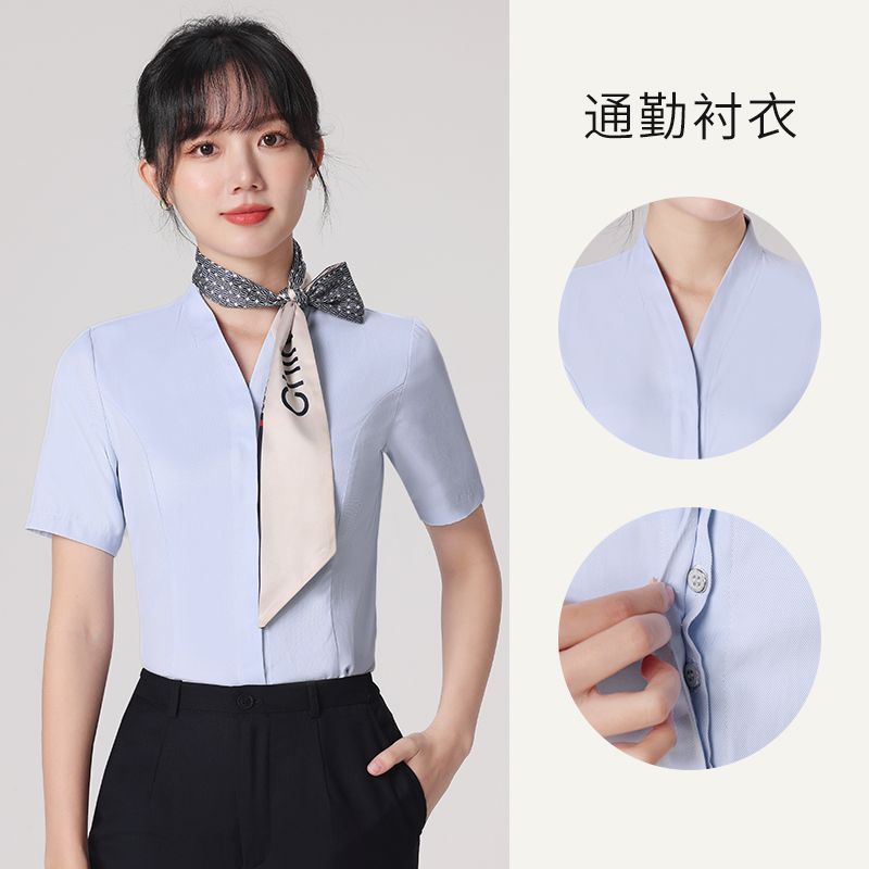 新款移动营业厅工作服女士长短袖衬衫