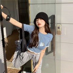 Two short sleeve T-shirts with purple strawberry printing