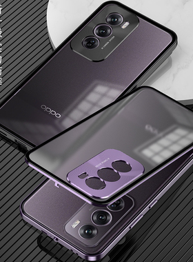 适用opporeno12pro国际版手机壳reon12por磨砂玻璃后盖ren012r全包镜头CPH2625铝合金散热外壳2629磁吸卡扣F