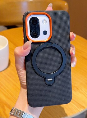 适用一加15手机壳简约时尚高挡金属镜头圈oneplus13T硬壳商务网红保护套1+15金甲磁吸波漾纹