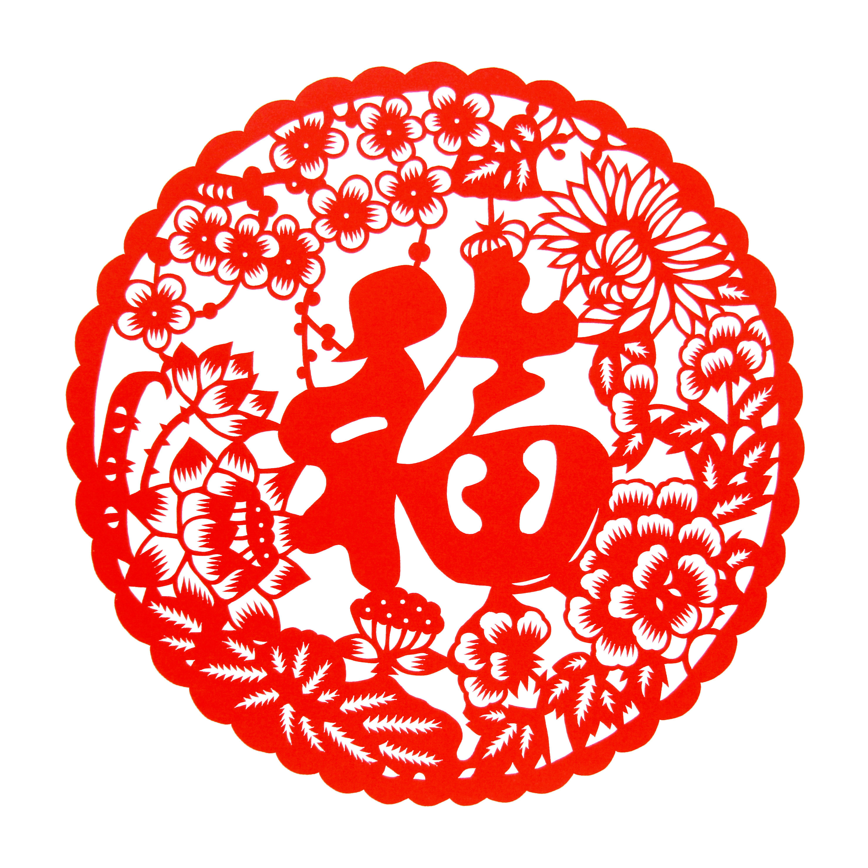 纯手工剪纸刻纸福字窗花新年春节福贴传统中国风纸质民俗文化非遗