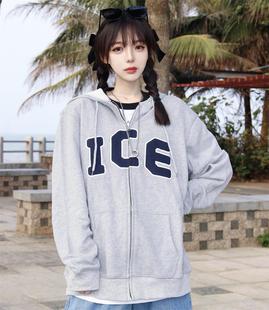 宽松休闲卫衣ins外套 情侣嘻哈基础开衫 ICEREVERIE 国潮牌春秋薄款