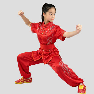 闪亮烫钻成人儿童武术表演竞赛比赛服装套路体考彩衣服装男女款