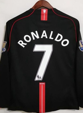 07 08 Long Manchester RONALDO ROONEY United Vintage Jerseys