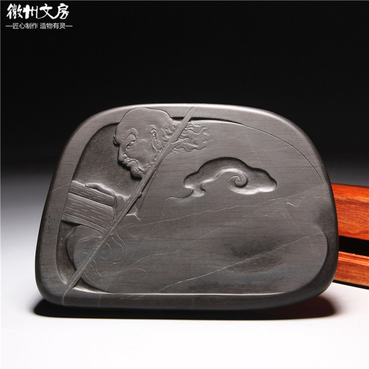 中国歙砚老坑金晕《禅》四大名坑 金星坑龟甲纹收藏砚精品文房