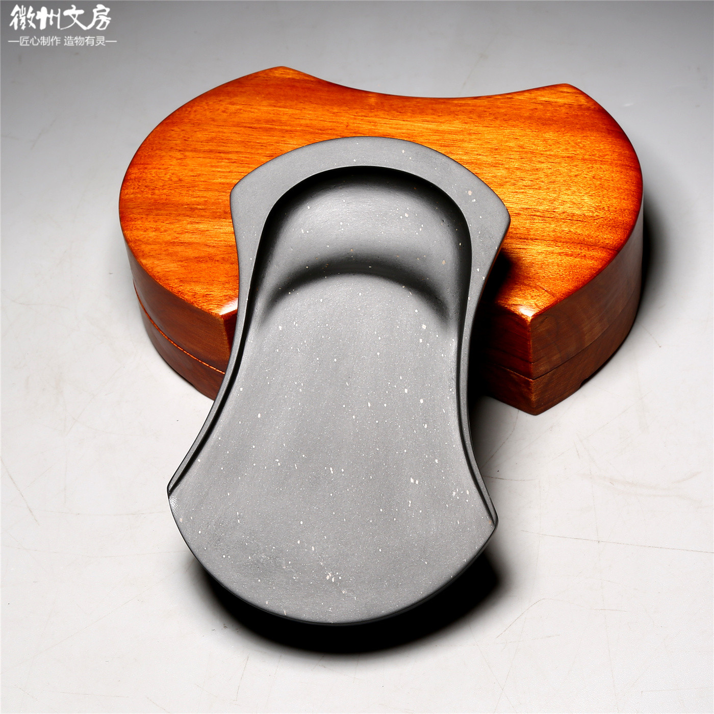 非遗大师作品 风型砚 老坑原石砚台专业级书法绘画收藏送礼高端