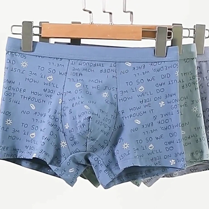 印花纯棉男士内裤a类棉10A透气