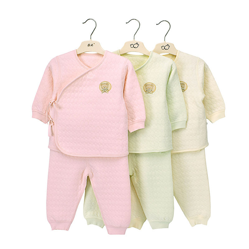 RABBI BABY WARM SUIT AND MONK CLOTHES AUTUMN AND WINTER NEWBORN BABY COTTON BONELESS SEAM 0-3-6 MONTHS PADDED UNDERWEAR