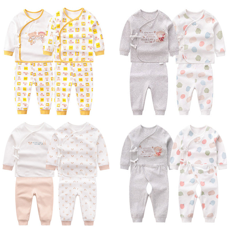 RABBI BABY UNDERWEAR SET NEW NEWBORN MONK CLOTHES AUTUMN AND WINTER COTTON LACE-UP BOTTOMING AUTUMN PANTS